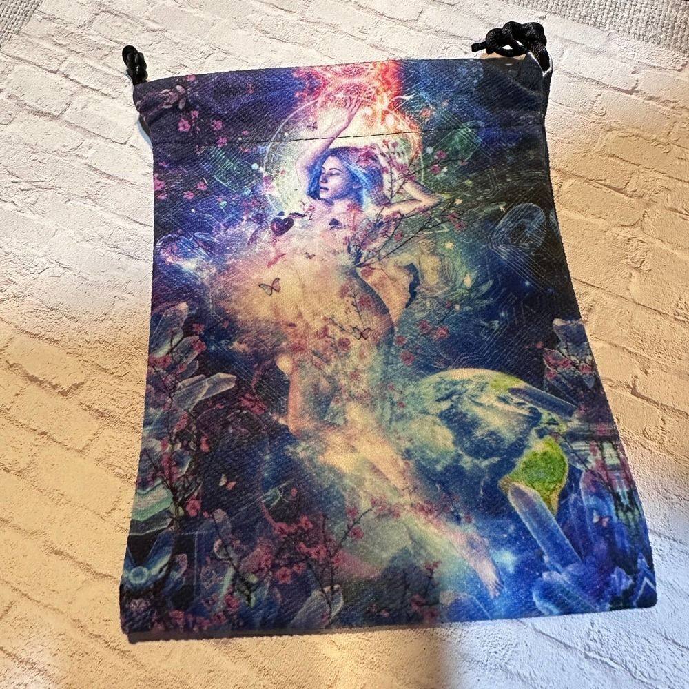 Shining Goddess Tarot And Oracle Cards Drawstring Bag